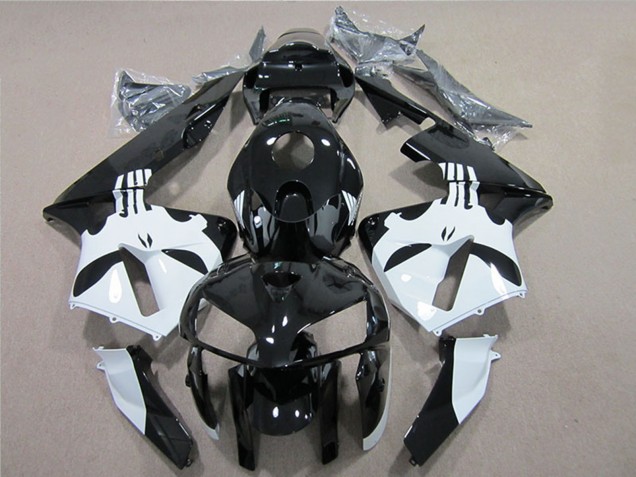 2005-2006 Honda CBR600RR Motorcycle Fairing - Glossy Black White Canada