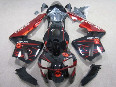 Cheap 2005-2006 Honda CBR600RR Motorcycle Fairings - Glossy Black Red BACARDI Canada