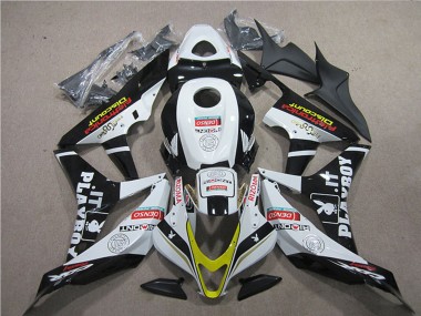 Cheap 2007-2008 Honda CBR600RR Motorcycle Fairings - White Gold Glossy Black PlayBoy HRC Canada
