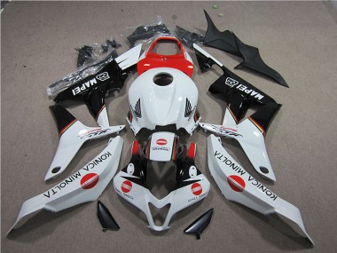 Cheap 2007-2008 Honda CBR600RR Motorcycle Fairings - White Red Glossy Black Konica Minolta MAPEI Canada