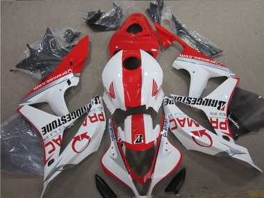Cheap 2007-2008 Honda CBR600RR Motorcycle Fairings - White Red Pramac Bridgestone Canada