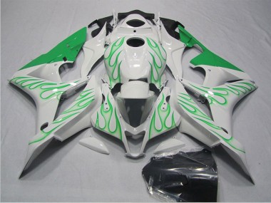 Cheap 2007-2008 Honda CBR600RR Motorcycle Fairings - White Green Flame Canada