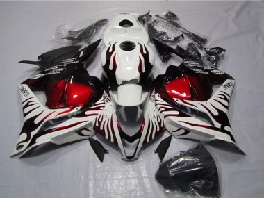 Cheap 2009-2012 Honda CBR600RR Motorcycle Fairings - White Red Glossy Black Flame Canada
