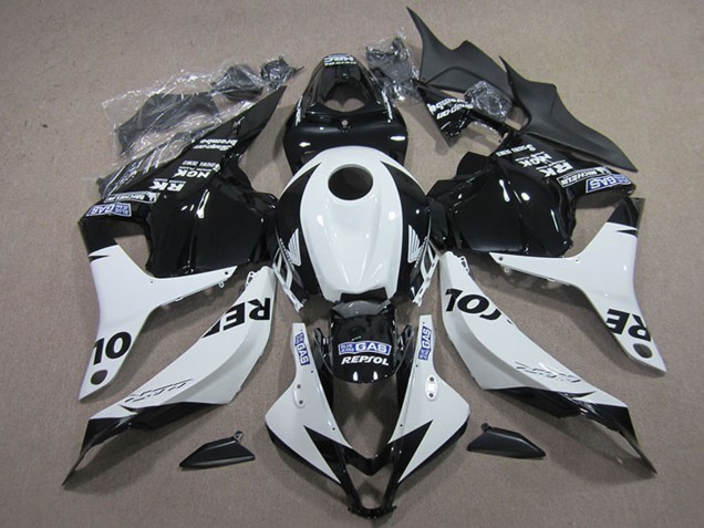 2009-2012 Honda CBR600RR Motorcycle Fairing Kits - White Glossy Black Repsol Canada