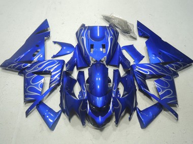 Cheap 2004-2005 Kawasaki ZX10R Motorcycle Fairings - Blue White Flame Canada