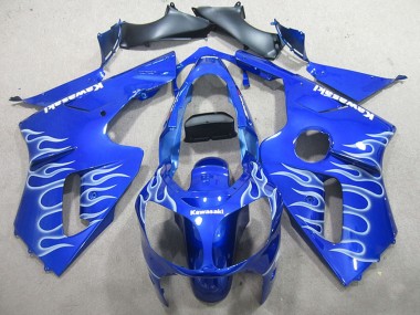 Cheap 2000-2001 Kawasaki ZX12R Motorcycle Fairings - Blue White Flame Canada