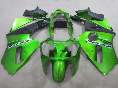Cheap 2000-2001 Kawasaki ZX12R Motorcycle Fairings - Green Matte Black Canada