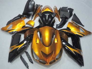 Cheap 2006-2011 Kawasaki ZX14R ZZR1400 Motorcycle Fairing - Gold Glossy Black Canada