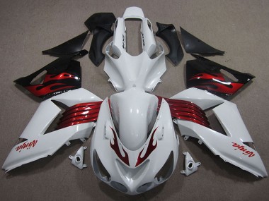 Cheap 2006-2011 Kawasaki ZX14R ZZR1400 Motorcycle Fairings - White Red Black Canada