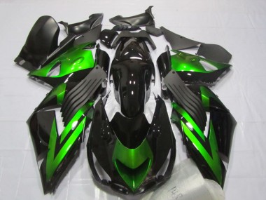 Cheap 2006-2011 Kawasaki ZX14R ZZR1400 Motorcycle Fairings - Glossy Black Green Stripe Canada