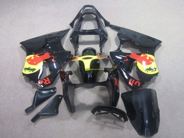 Cheap 2000-2002 Kawasaki ZX6R Motorcycle Fairing - Glossy Black Yellow Red Bull Canada