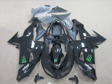 Cheap 2007-2008 Kawasaki ZX6R Motorcycle Fairings - Black Ninja Green Monster Canada