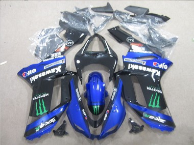 Cheap 2007-2008 Kawasaki ZX6R Motorcycle Fairings - Black Blue Green Monster Canada