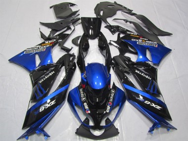Cheap 2009-2012 Kawasaki ZX6R Motorcycle Fairings - Blue Glossy Black Elf Touch4 Monster Bridgestone Canada
