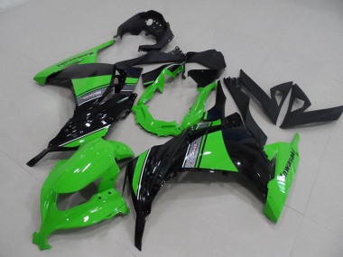 Cheap 2013-2018 Kawasaki ZX300R Motorcycle Fairings - Green Glossy Black Canada