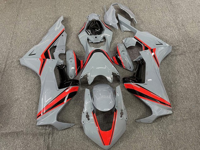 2017-2023 Honda CBR1000RR Motorcycle Fairings - Nardo Grey with Red Stripe Canada