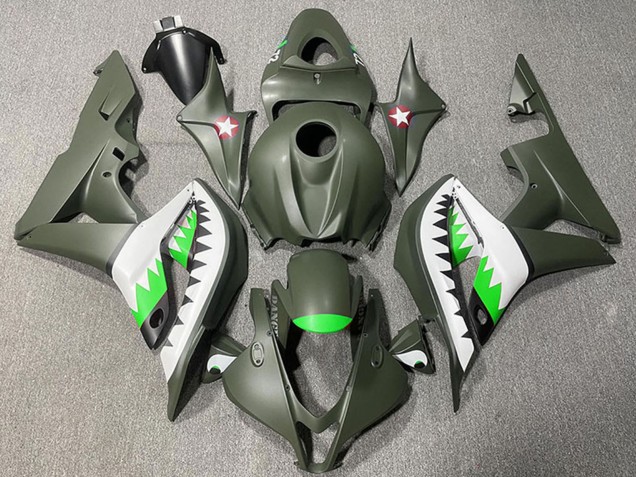 2007-2008 Honda CBR600RR Motorcycle Fairings - Army Green White Green Shark Canada