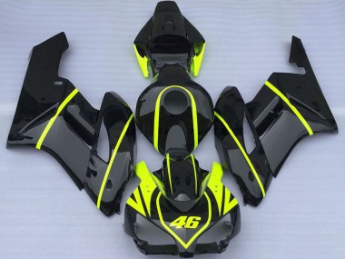 Cheap 2004-2005 Honda CBR1000RR Motorcycle Fairings - Glossy Black High Viz Yellow 46 Canada