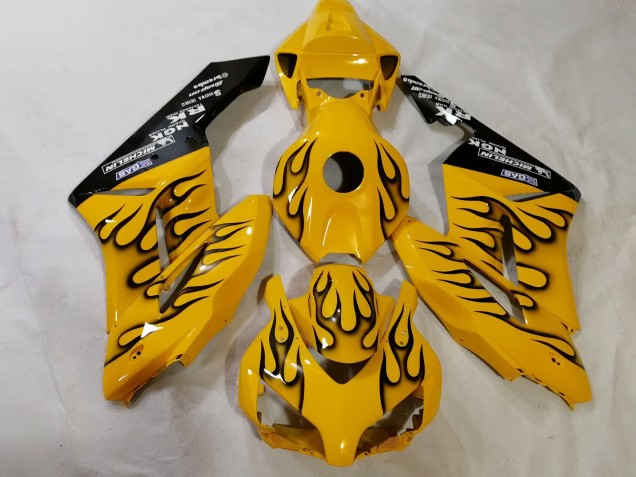 2012-2016 Honda CBR1000RR Motorcycle Fairings - Yellow Black Flame Canada