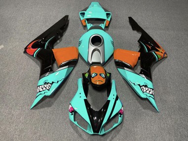 Cheap 2006-2007 Honda CBR1000RR Motorcycle Fairings - Cyan Blue Orange Glossy Black Shark Canada