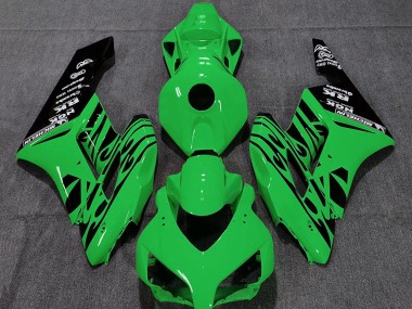 Cheap 2004-2005 Honda CBR1000RR Motorcycle Fairings - Green Glossy Black Flame Canada