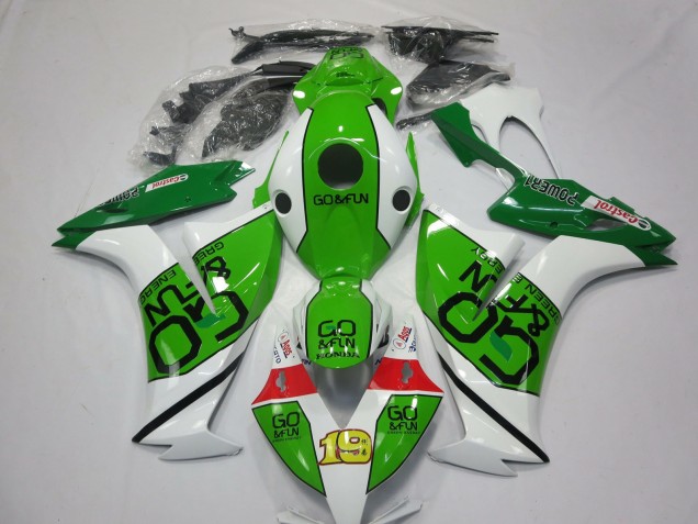 2012-2016 Honda CBR1000RR Motorcycle Fairings - White Green Red Go Fun Canada
