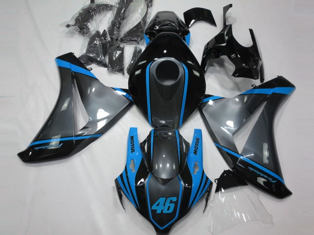 2008-2011 Honda CBR1000RR Motorcycle Fairings - Grey Blue Matte Black Motul 46 Canada