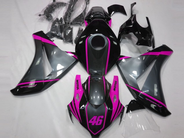 2008-2011 Honda CBR1000RR Motorcycle Fairings - Grey Pink Matte Black Motul 46 Canada