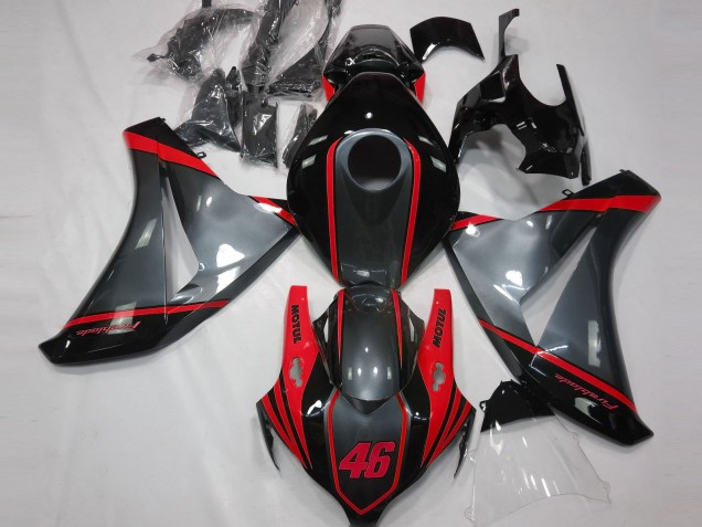 2008-2011 Honda CBR1000RR Motorcycle Fairings - Grey Red Matte Black Motul 46 Canada