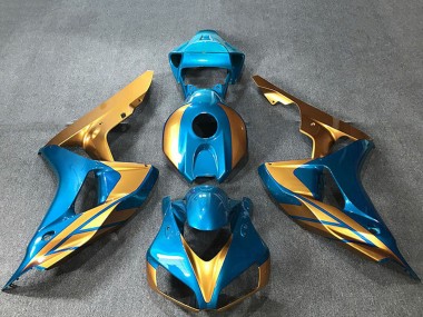 Cheap 2006-2007 Honda CBR1000RR Motorcycle Fairings - Light Blue Gold Canada