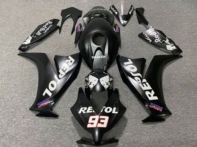 2012-2016 Honda CBR1000RR Motorcycle Fairings - Matte Black White Repsol HRC 93 Canada