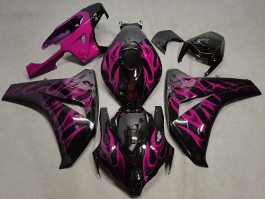 Cheap 2008-2011 Honda CBR1000RR Motorcycle Fairings - Glossy Black Pink Flame Canada