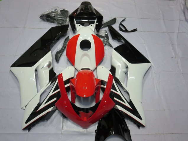 2004-2005 Honda CBR1000RR Motorcycle Fairings - White Red Glossy Black Stripe Canada