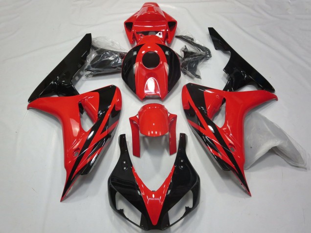 2006-2007 Honda CBR1000RR Motorcycle Fairings - Red Glossy Black OEM Style No Decals Canada