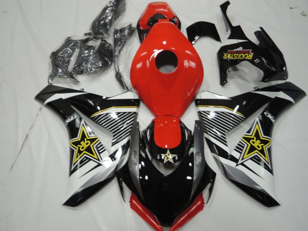 2008-2011 Honda CBR1000RR Motorcycle Fairings - White Red Glossy Black RockStar Style Canada