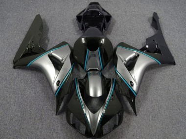 Cheap 2006-2007 Honda CBR1000RR Motorcycle Fairings - Silver Blue Glossy Black Pinstripe Canada