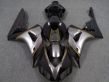 Cheap 2006-2007 Honda CBR1000RR Motorcycle Fairings - Silver Yellow Glossy Black Pinstripe Canada