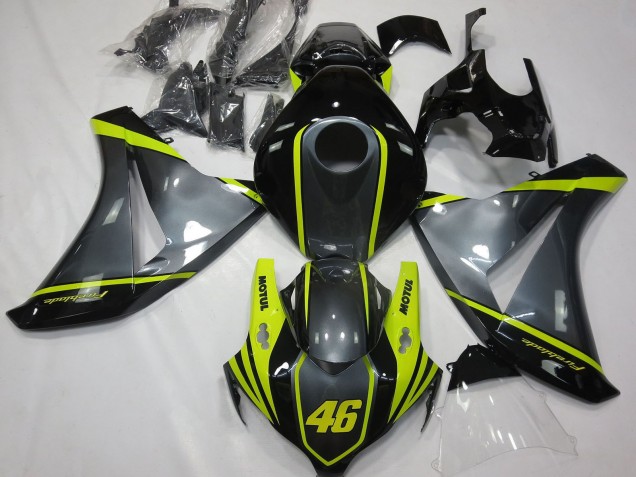 2008-2011 Honda CBR1000RR Motorcycle Fairings - Grey Yellow Glossy Black 46 Canada