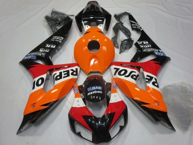 Cheap 2006-2007 Honda CBR1000RR Motorcycle Fairings - Orange White Red Glossy Black Repsol Canada