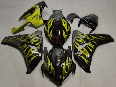 Cheap 2008-2011 Honda CBR1000RR Motorcycle Fairings - Glossy Black Gold Flame Canada