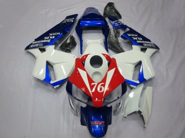 Cheap 2003-2004 Honda CBR600RR Motorcycle Fairings - White Red Blue HRC 76 Canada