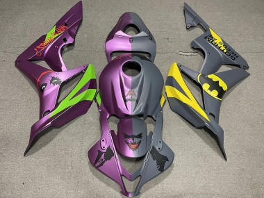 Cheap 2007-2008 Honda CBR600RR Motorcycle Fairings - Grey Purple Bat Man vs Joker Matte Canada