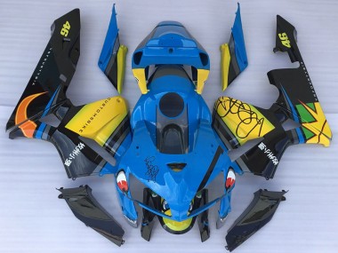 Cheap 2005-2006 Honda CBR600RR Motorcycle Fairings - Blue Yellow Black Shark Canada
