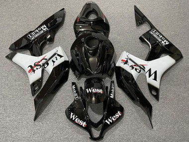 Cheap 2007-2008 Honda CBR600RR Motorcycle Fairings - Glossy Black White West Style Canada