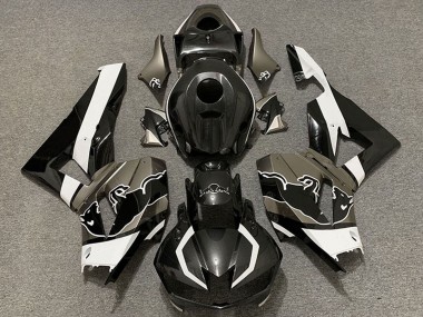 Cheap 2013-2023 Honda CBR600RR Motorcycle Fairings - Black Carbon Fiber White Bull Canada