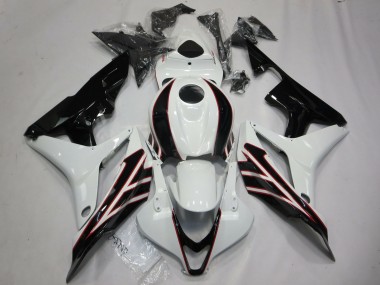Cheap 2007-2008 Honda CBR600RR Motorcycle Fairings - White Glossy Black OEM Style Canada