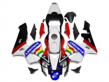 Cheap 2003-2004 Honda CBR600RR Motorcycle Fairing - White Red Blue Glossy Black EuroBet Canada