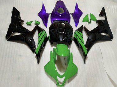 Cheap 2007-2008 Honda CBR600RR Motorcycle Fairings - Purple Green Glossy Black Canada