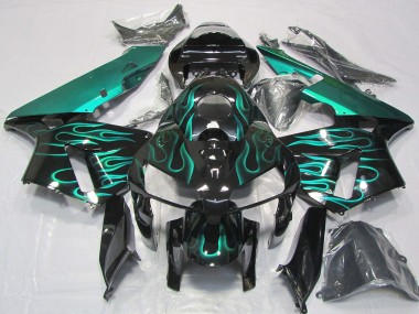Cheap 2005-2006 Honda CBR600RR Motorcycle Fairings - Glossy Black Teal Flame Canada