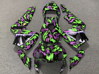 Cheap 2003-2004 Honda CBR600RR Motorcycle Fairings - Green Pink Camouflage Shark Canada